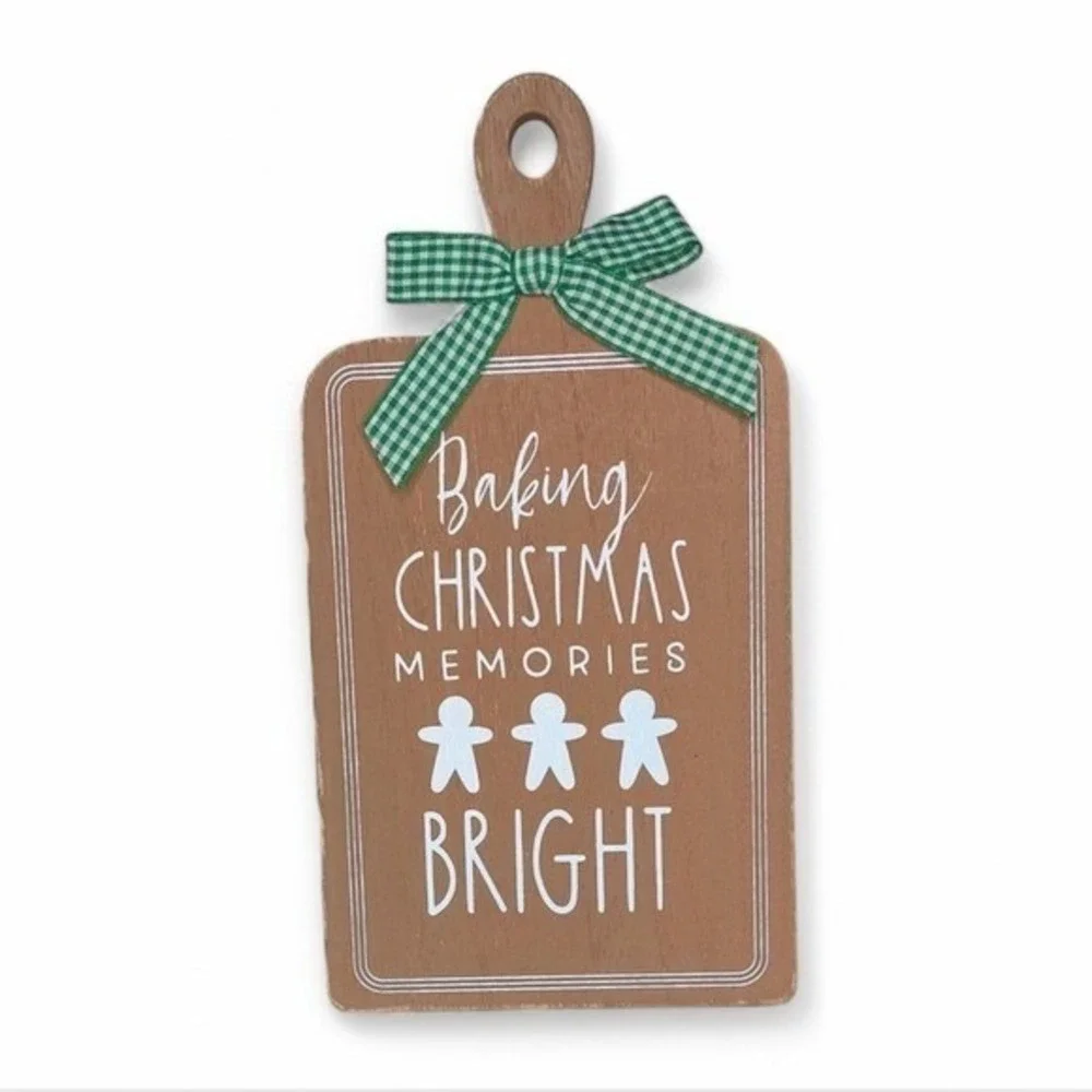 Baking Christmas Memories Bright Wood Cutting Board Christmas‎ Gingerbread Decor